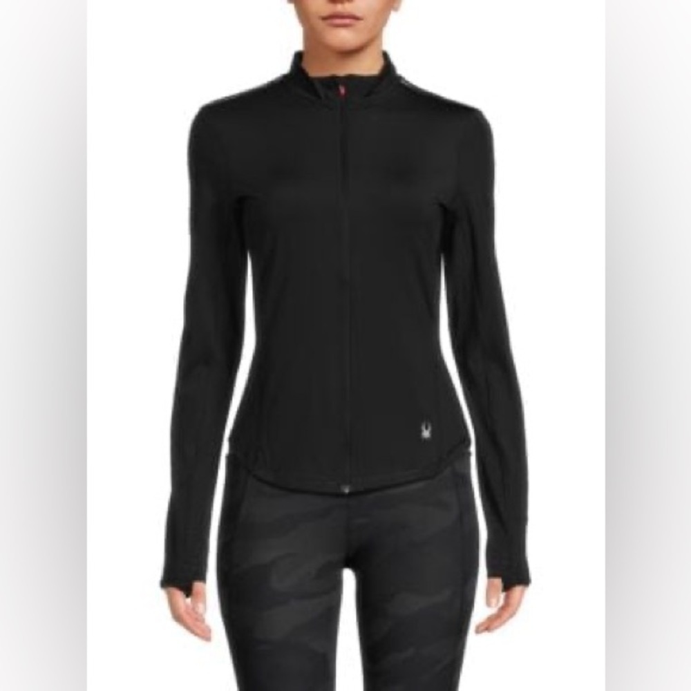 Spyder Active  Woman’s Contrast Stripe Jacket Black Full-Zip Jacket size Medium